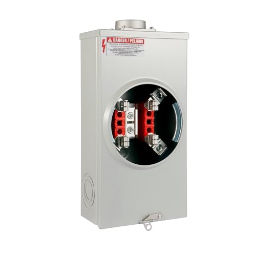 200 Amp Meter Socket 4-Jaw Meter Base Single Phase 3-Wire Ringless