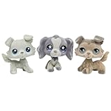 3pcs/Set Custom Flocked Pet Shop Toys Short Hair Cat Kitten Collie Great Dane Cocker Spaniel Dachshund Puppy Dog OOAK Compatible with LPS (#363 and #672 and # 893)