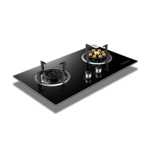 ダブルバーナーガスストーブ、エネルギーを集める防風ダブルナイングラブ強火ストーブ、フレームアウト保護と安全チャイルドロック付き(LPG)