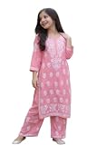 zomiconice Girls Kurta Set Embroidered Chikankari Kurta with pant ethnic Indian wear- Lucknow Chikankari...