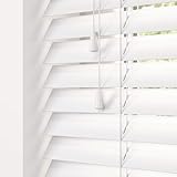 Hand Made To Measure FAUX WOOD Venetian Blinds - British Made - by HOMESMART BLINDS (Pure White Fine Grain)