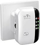 WiFi Extender Booster WiFi Repeater, Wireless Signal Booster for Home - Covers 3950 Sq.ft & 45 Devices, Internet Booster with Ethernet Port UK Plug（Compact）