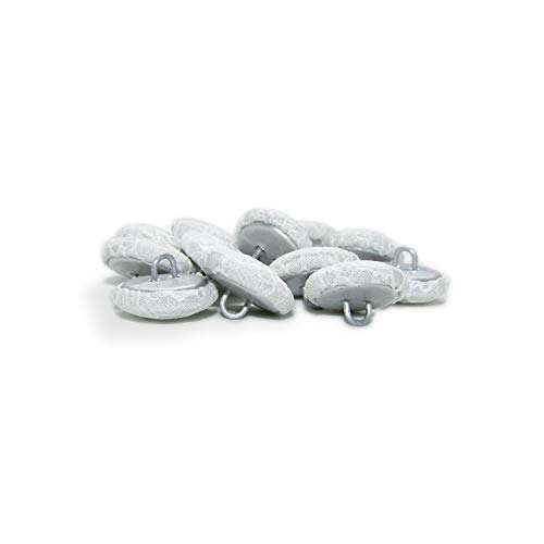 Boutons en tissu blanc dentelle satin 10mm pour réparer et embellir vos gilets fragiles