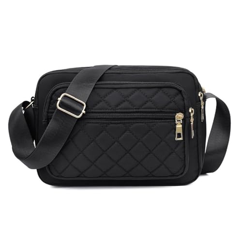 Bolso bandolera de nailon ligero y moderno con múltiples bolsillos para mujer, bolso mensajero multifuncional de gran capacidad