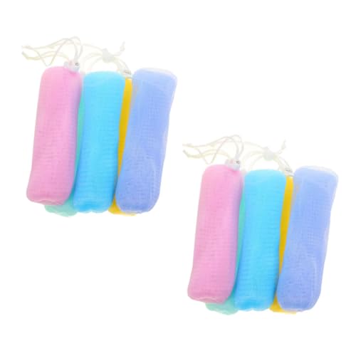 Gogogmee 10 piezas Unidades Bolsa de Jabón para Almacenamiento con Malla Exfoliante Fácil Secado y Colores Aleatorios para Ducha y Cuidado Color Aleatorio Color Aleatorio