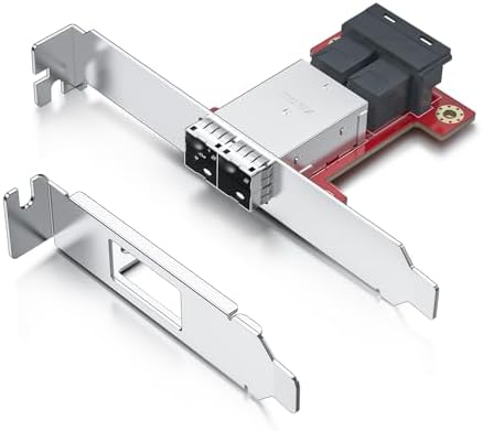 10Gtek Dual Port Mini SAS Adapter SFF-8643 to SFF-8644 PCIe 3.0 Host Bus Adapter, 12Gbps SAS/SATA HBA Card for Server Storage RAID Controller