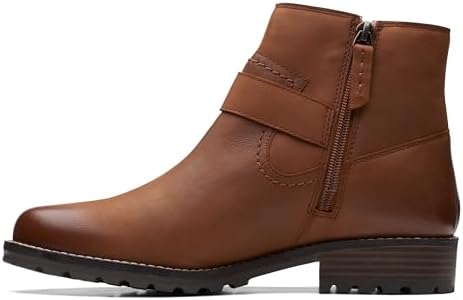 Clarks Women's ClarkwellStrap Ankle Boot, Dark Tan Leather, 7 | Image 6
