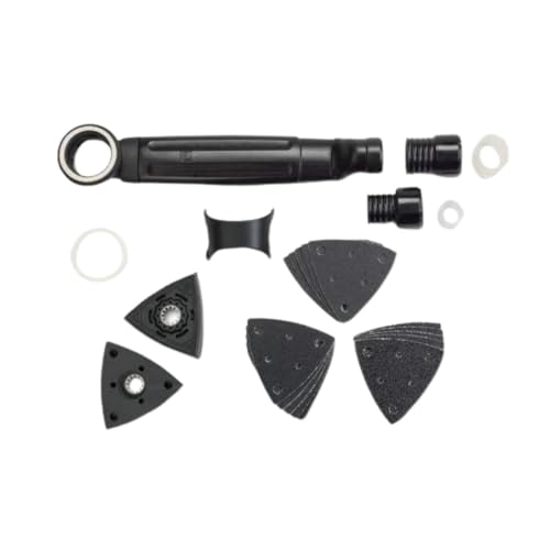 Fein Dust Extraction Set - Includes (2) Backing Pads, Extraction Hood with Suction Tube, (2) Adapters and (15) Perforated Assorted Grit Sanding Sheets - 92602092000