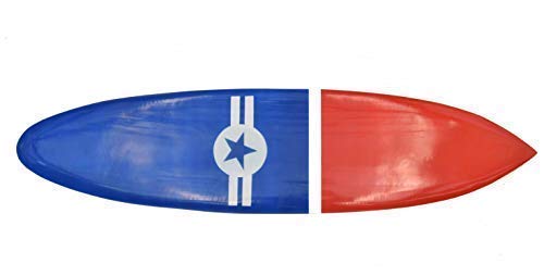 Interlifestyle Surfboard 100cm con Náutico Motivo Decoración Tabla de Surf de Madera Dura Placa