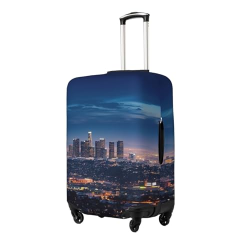 Los Angeles Skyline Luggage Cover Washable Suitcase Covers Tsa Approved Elastic Spandex Suitcase Protector Anti-Scratch Travel Baggage Cover Fit 18-32 Inch Luggage2