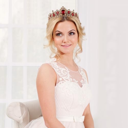 Tiara y tocado de novia con piedras brillantes y peine anti-tirones 6