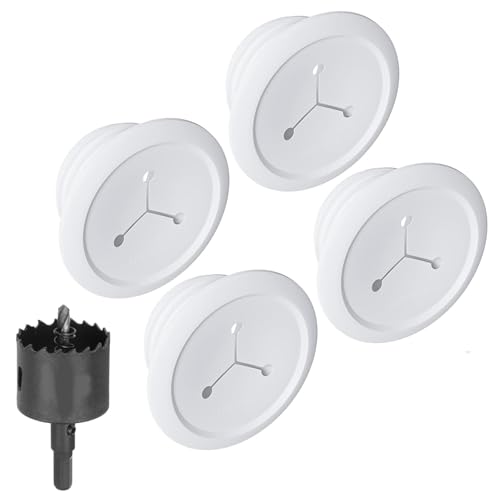 ECHOGEAR Wall Cable Hiders for Cable Management - 2.25" Mini Cord Hider Conceals 3 Low Voltage Cables Behind Wall - Perfect for Speakers, Mounted TVs, Desks & More - White 4-Pack