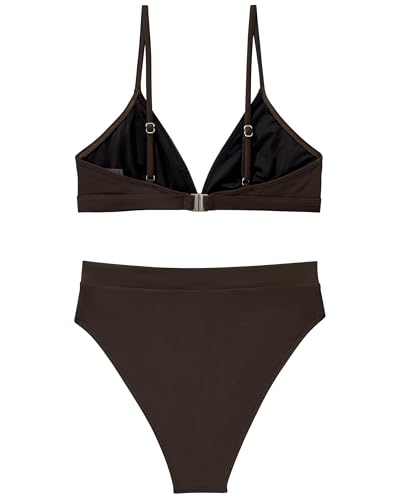 SUUKSESS Women Sexy High Waisted 2 Piece Bikini Sets Triangle High Cut Swimsuits4