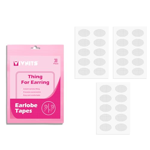 VIVNITS Invisible Ear Lobe Support for Earrings Earlobe Tapes and Stickers Earring Supporter for Heavy Earrings Support Patches Girls & Women (Pack of 30) (Image - 1)