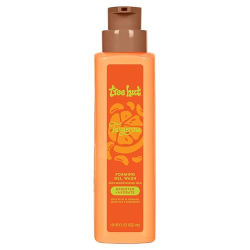 Tree Hut Tangerine Body Wash Hydrating & Moisturizing Shower Gel with Shea Butter & Essential Oils Soft Smooth Glowing Skin Gentle Cleanser Self Care Gifts for Women Pump Bottle 18 Fl Oz