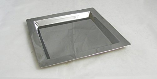 Bon Chef 61362 Stainless Steel Square Serving Tray, 11" Length x 11" Width x 7/8" Depth