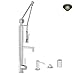 Waterstone 3700-4-AP Contemporary Gantry Faucet Straight Spout 4pc. Suite Antique Pewter