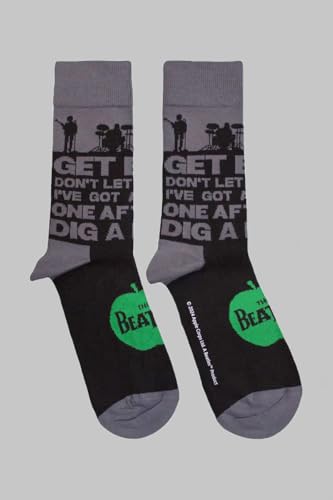 Rock Off officially licensed products The Beatles Rooftop Silhouettes And Apple Ankle Socks Size One Size - Les Beatles, Paul McCartney, John Lennon, RIngo Starr, George Harrison Rock Off officially licensed products The Beatles Rooftop Silhouettes And Apple Ankle Socks Size One Size – Image 5