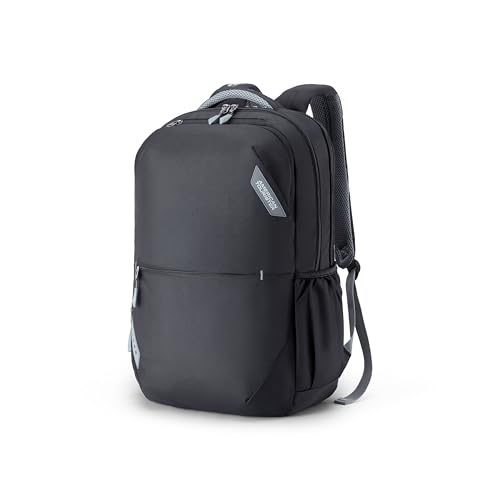 Image of American Tourister Brett 4.0 | 32.5 Ltrs | 3 Compartments | Bottle Pocket | Ergonomic Padded Back Panel & Shoulder Straps | Laptop Backpack | 1 Year International Warranty | Black