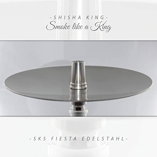 Shisha King® Fiesta 4 Anschluss Wasserpfeife Set 66 cm V2A Edelstahl + Zubehör | Schlauchset Molassefänger… – Bild 7