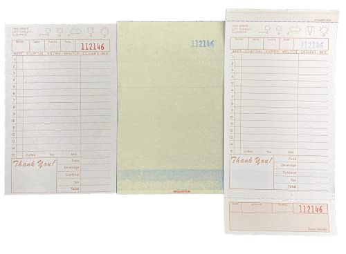 Weilife. [250Sheets] 3 Part Guest Check Pads Tan & White Carbonless Guest Check Pad For Waitress Book, Delivery, Bars, Cafes And Restaurants Orders. #TOP2