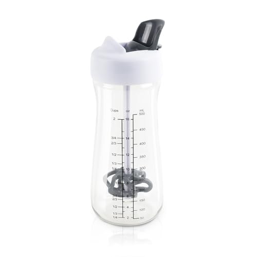COOK CONCEPT - KU6456 Shaker À Vinaigrette 2 En 1 Avec Bec Verseur Rétractable - Conçu Pour Salades et Sauces - Contenance 500 Ml - Lavage Facile -...