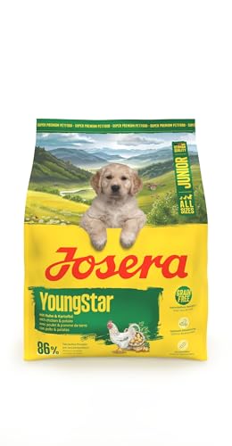 JOSERA Junior YoungStar Huhn & Kartoffel (1 x 900 g) | Premium Trockenfutter für wachsende Hunde | Welpenfutter für mittlere und große Rassen zur optimalen Versorgung | getreidefrei | 1er Pack