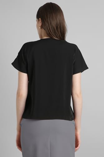 Image of Van Heusen Women's Polyester Regular Fit Half Sleeve V Neck Formal Top