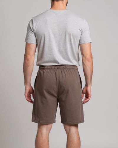 Real Essentials 3 Pack: Men's Cotton 7" French Terry Lounge SweatShorts – Gym Casual Shorts Pockets (Big & Tall Available)3