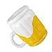 Gatuida Boccale da birra gonfiabile, ideale per feste estive, secchiello per il ghiaccio freddo, contenitore per bevande in PVC, decorazione per feste (bianco + giallo)