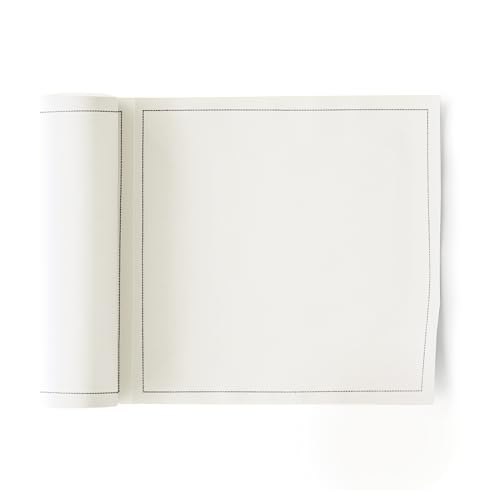 MY DRAP – Rollo de 100 servilletas de Tela | 15 x 15 cm | Servilletas para Eventos, Caterings, Restaurantes | 100% Algodón | Reutilizables | Color Crudo | Formato Rollo, Unidades Precortadas.