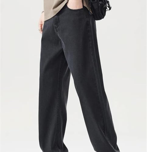 Men Business Casual Jeans Summer Thin Straight Stretch Denim Pants Lightweight Loose Fit Trousers3