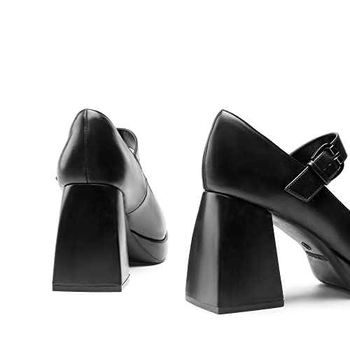 Image of DREAM PAIRS Women's High Chunky Platform Closed Toe Mary Jane Block Heels Square Toe Strappy Dress Wedding Party Pumps Shoes
