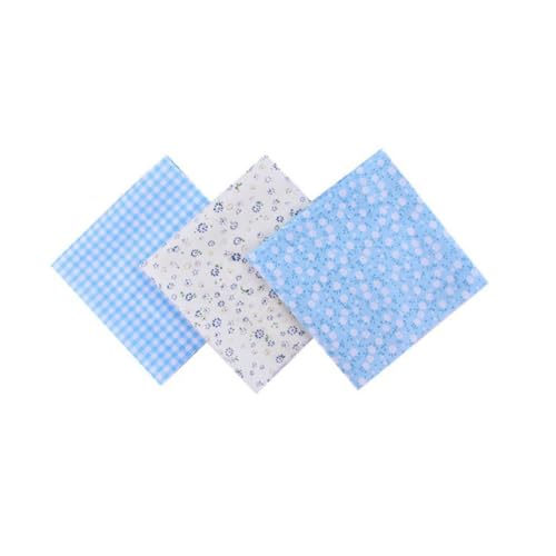 DOITOOL 2 Paquetes Pañuelos de Algodón para Patchwork Azul Retales para Costura DIY Accesorios para Manualidades y Adornos del Hogar