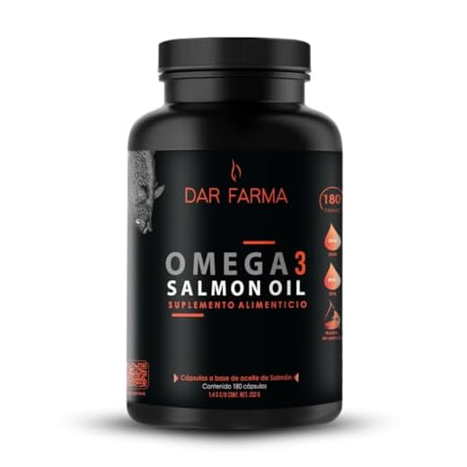 Omega 3-1400mg por Cápsula - Aceite de Salmon - EPA y DHA - 180 Cápsulas para 6 Meses - Omega-3 - Fish Oil Salmon Oil - Darfarma