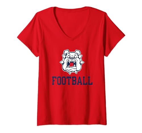 Womens Fresno State Bulldogs Football Icon Logo Officially Licensed V-Neck T-Shirt