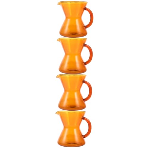 ULTECHNOVO 4 piezas para verter sobre la cafetera, jarra para la casa, jarra para oídos, versátil hervidor de agua en pequeño hervidor de agua, cafetera de mano, vaso amarillo