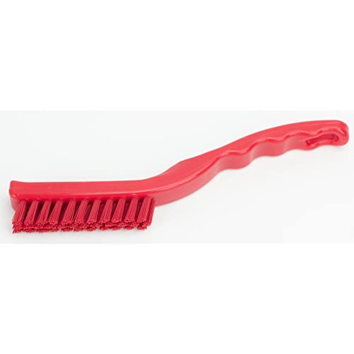Image of SPARTA Detail Brush Grout Brush, Crevice Brush with Hanging Hole for Bathroom, Kitchens, Countertop, Plastic, 9 Inches, Red