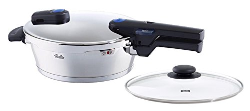 Fissler FISS-AMZ122BOM vitaquick Pressure-Skilet with Glass Lid Stainless Steel Induction, 2.7 Quart