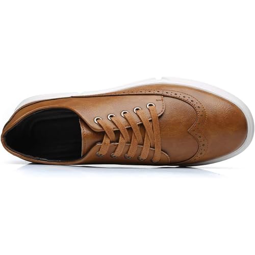 Men's Genuine Leather Wingtip Oxford Shoes Business Casual Anti-Slip Lace-Up Dress Shoes3