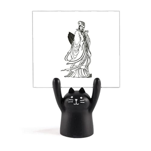 Support pour mémo chat noir Zhuge Liang cadeau original de papeterie