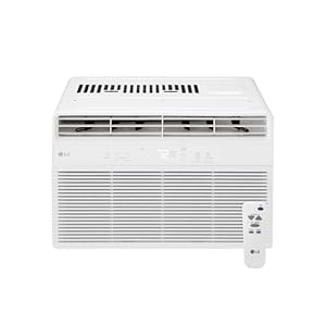 LG 5000 BTU Window Air Conditioner with Remote, Easy Mechanical Control Ultra-Quiet Compact-size Cools 150 Sq.Ft. for Small Room, Washable Filter AC Unit Easy Installation White LW5025R