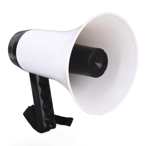 Megáfono Portátil Bullhorn, Grabación de Voz de 300 Segundos, Batería de Litio Recargable de 1500 MAh, Altavoz Megáfono Ruidoso con Correa para Fútbol, ​​fanáticos de Porristas,