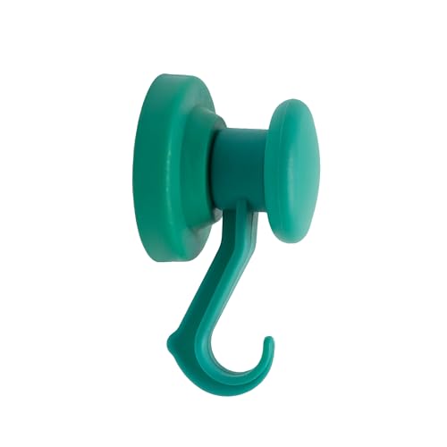 Green Rubber Coated Neodymium Magnet with Swivel Hook for Holding Rope Wires and Clothing - 43mm dia (Pack of 10) - Image 3