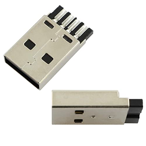 TAODAN 10pcs Conectores USB 2.0 Macho para Soldar miniatura 5