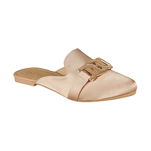 Image of CASTALIA Essentials Women's Loafers & Slip-ons Shoes Black and Beige. Stylish, Comfortable Womens Loafers /Flats.