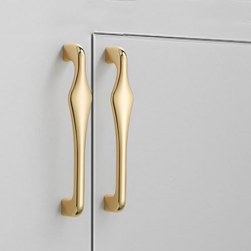 Image of HAORUN 2PCS Zinc Alloy 96mm Modern Cabinet Pulls Brushed Gold Finish Durable Drawer Handles (Gold)