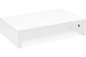 TEAMIX White Monitor Stand Riser for Enhanced Desk Organization