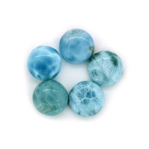Pierre Larimar 12 mm cabochon rond pour fabrication de boucles d'oreilles