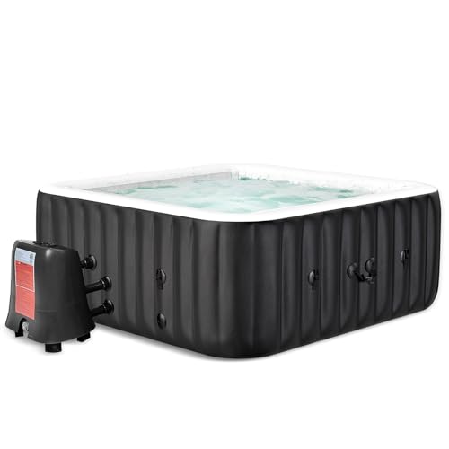 NAIZEA Inflatable Hot Tub with Bubble Jets and Cover